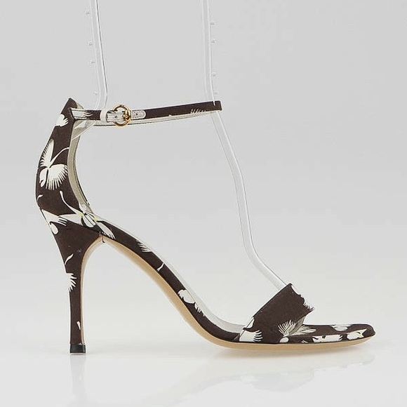 GUCCI orchid print ankle strap heels - Picture 2 of 15